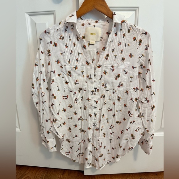 Maeve Tops - Anthropologie Maeve Matilda Toadstool Mushroom Buttondown Shirt XS
